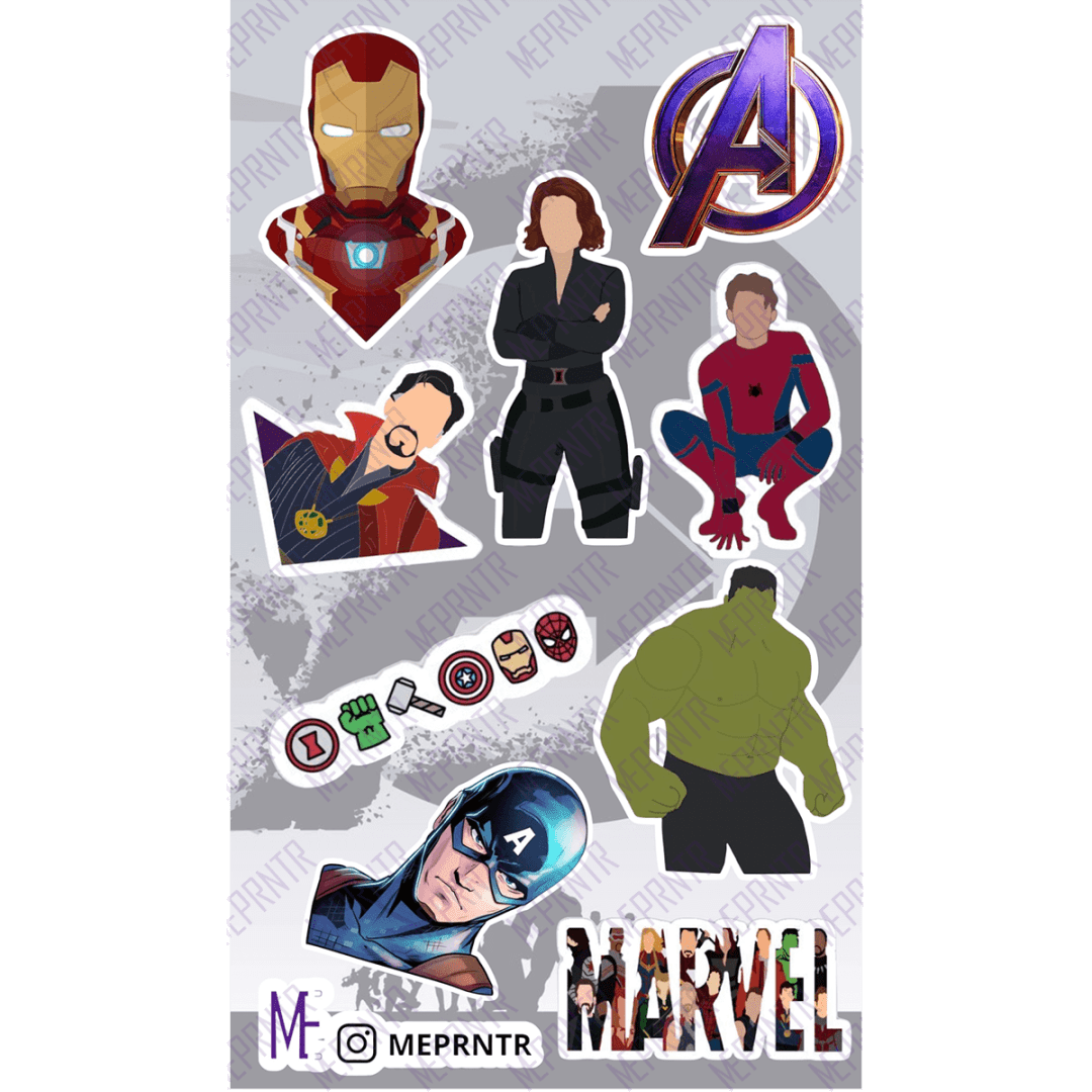 Plancha de Sticker Advengers