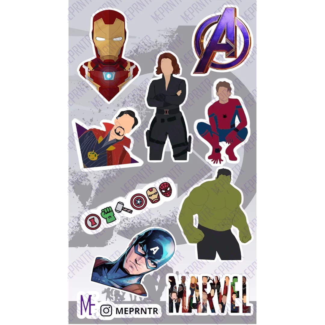 Plancha de Sticker Advengers
